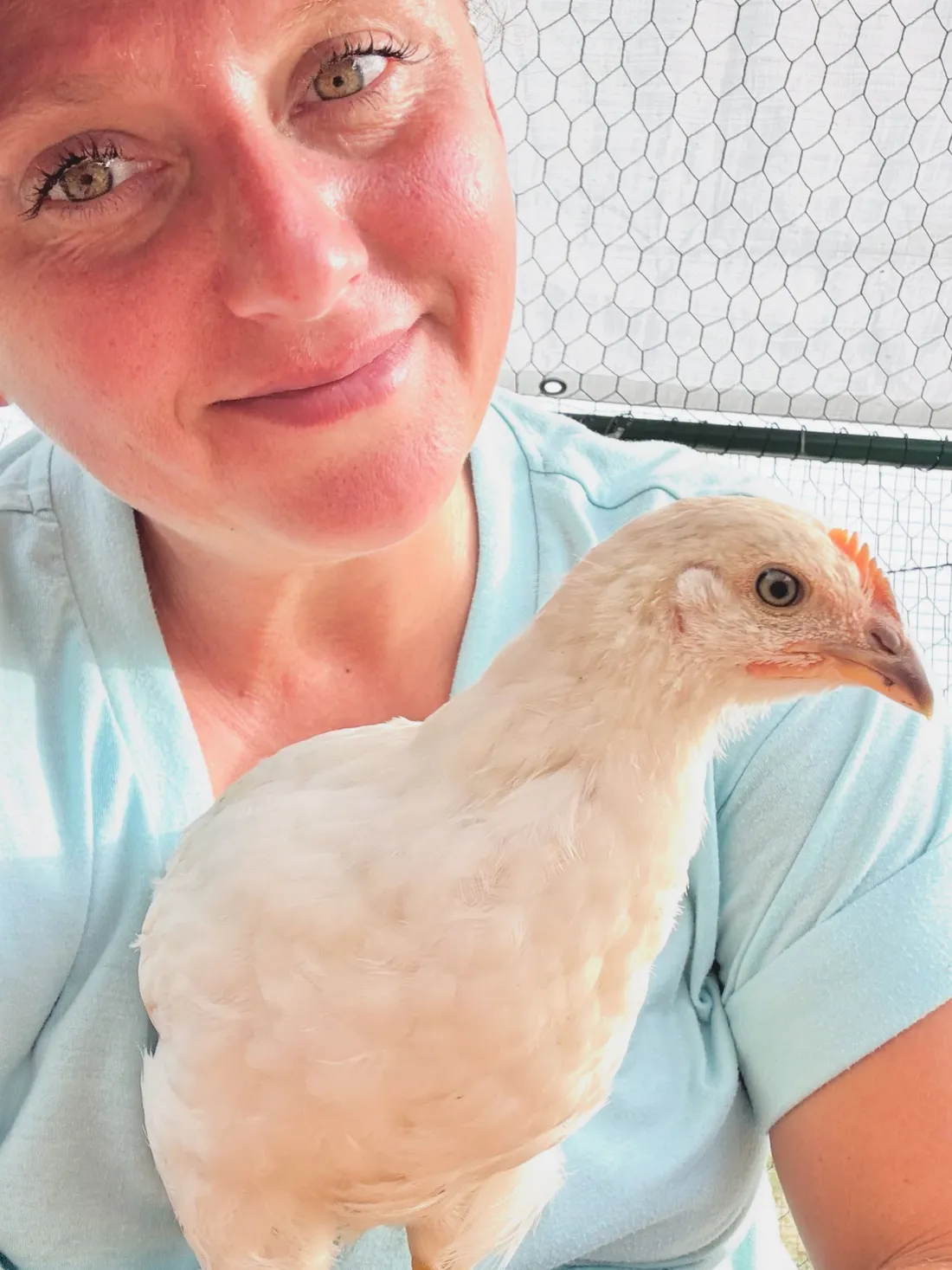 Ms. Darlin' with one of her hens