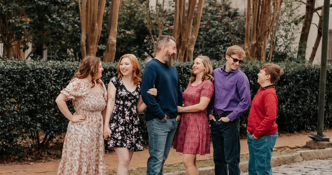 The Darlin family together outdoors