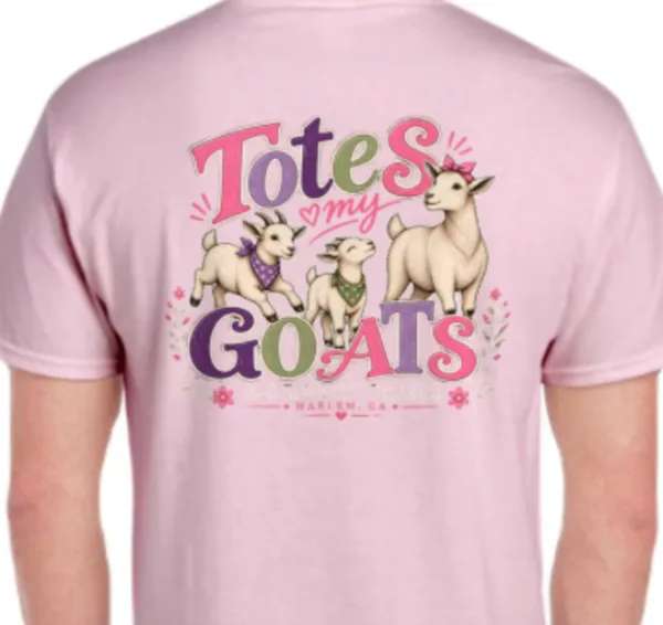 Light pink Totes My Goats shirt, Farm Collection
